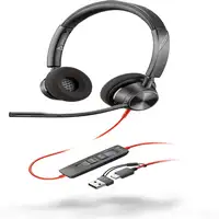 POLY Auriculares estéreo Blackwire 3320 con certificación Microsoft Teams USB-C +