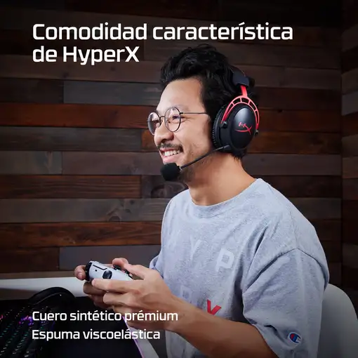 HyperX Cloud Alpha - Auriculares inalámbricos gaming (negro y rojo)