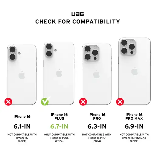 Urban Armor Gear Plyo funda para teléfono móvil 17 cm (6.7") Transparente, Blanco