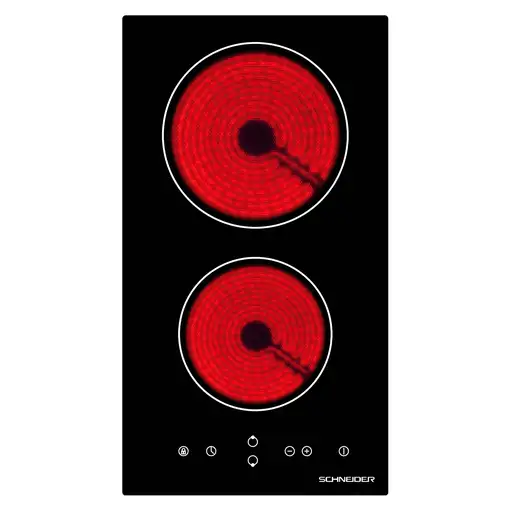 SCHNEIDER Placa Vitrocerámica dominó, 2 zonas de cocción, 30 cm, 3000 W integrable