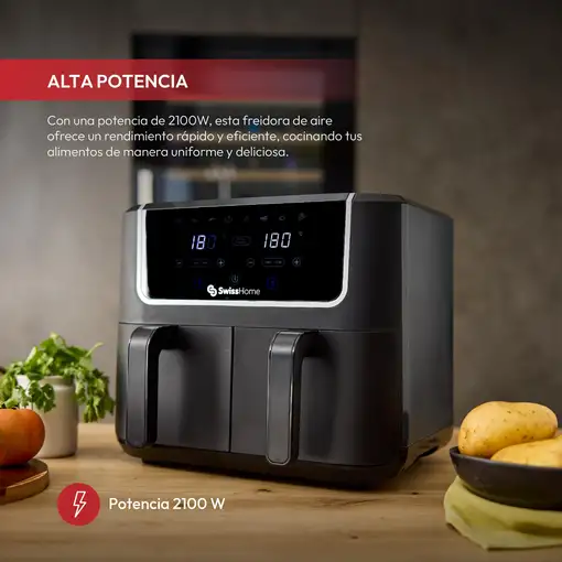 Freidroa de aire y 2 Ollas con 8 Funciones