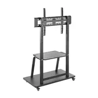 AISENS Soporte de suelo ECO con ruedas, bandeja para DVD para Monitor/TV 150Kg de