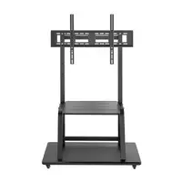 AISENS Soporte de suelo ECO con ruedas, bandeja para DVD para Monitor/TV 150Kg de