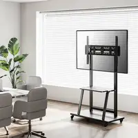 AISENS Soporte de suelo ECO con ruedas, bandeja para DVD para Monitor/TV 150Kg de