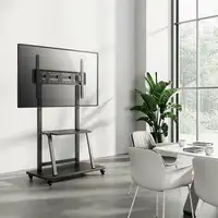 AISENS Soporte de suelo ECO con ruedas, bandeja para DVD para Monitor/TV 150Kg de