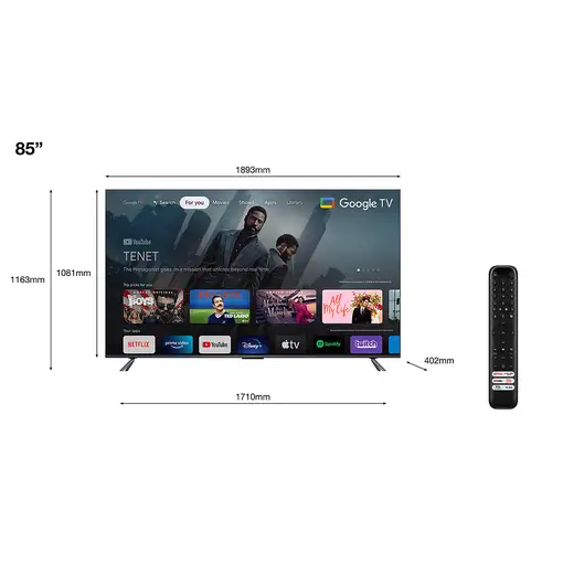 TCL C64 85C649 Televisor 2,16 m (85") 4K Ultra HD Smart TV Wifi Titanio