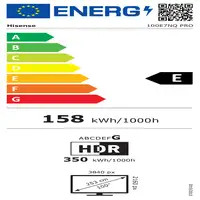 Hisense 100E7NQ PRO Televisor 2,54 m (100") 4K Ultra HD Smart TV Wifi Negro 500 cd