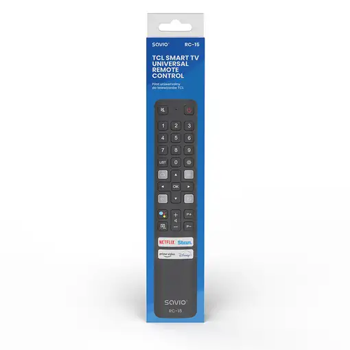 Savio RC-15 universal remote control/replacement for TCL SMART TV mando a distanci