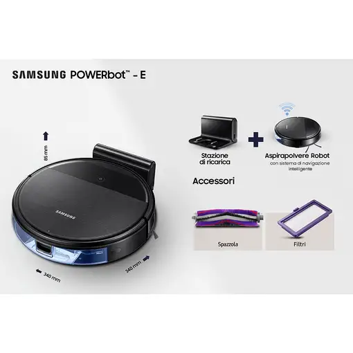 Samsung VR05R5050WK 0,2 L Sin bolsa Negro