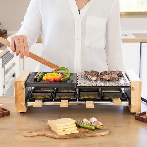 Cecotec 03100 parrilla de interior 8 personas(s) 1200 W Negro, Gris, Madera
