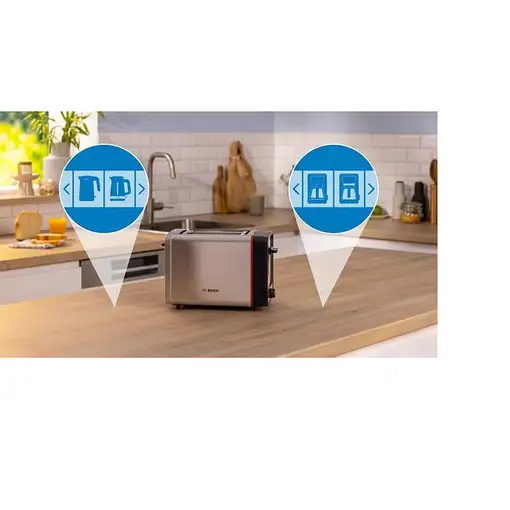 Bosch TAT6M420 tostadora 2 rebanada(s) 970 W Acero inoxidable