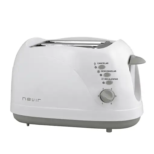 Nevir NVR-9823T tostadora 7 2 rebanada(s) 750 W Gris, Blanco