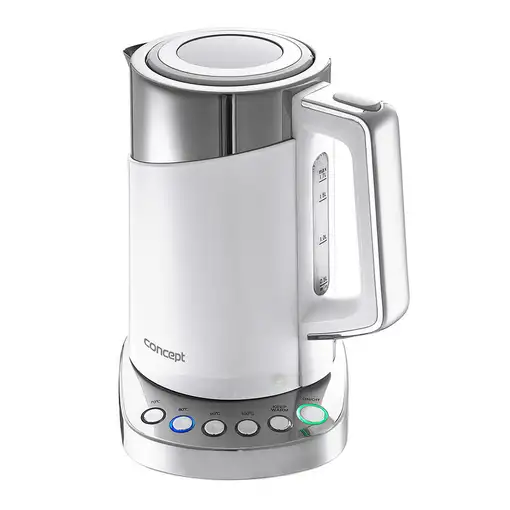Concept RK3170 tetera eléctrica 1,7 L 2200 W Acero inoxidable, Blanco