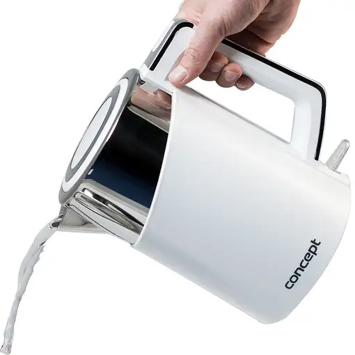 Concept RK3170 tetera eléctrica 1,7 L 2200 W Acero inoxidable, Blanco