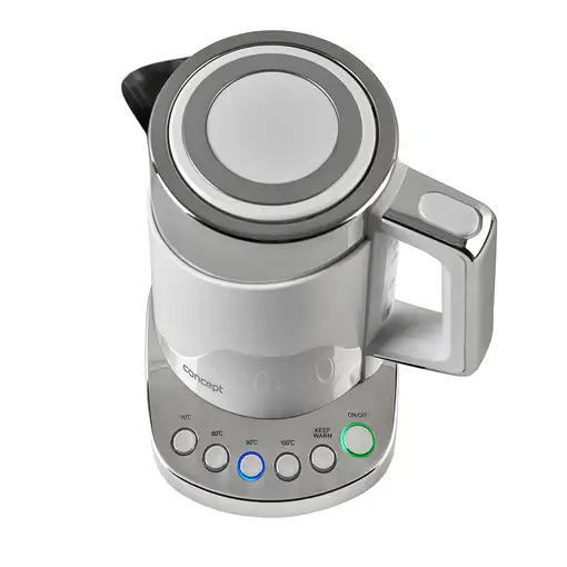 Concept RK3170 tetera eléctrica 1,7 L 2200 W Acero inoxidable, Blanco