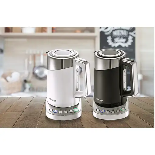 Concept RK3170 tetera eléctrica 1,7 L 2200 W Acero inoxidable, Blanco