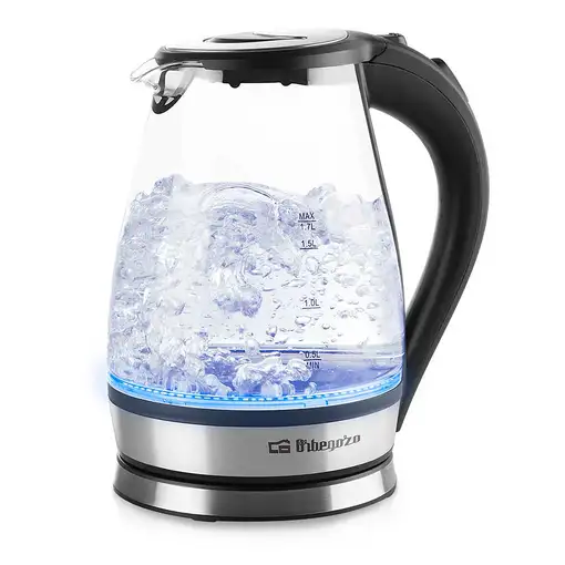 Orbegozo KT 6035 tetera eléctrica 1,7 L 2200 W Negro, Transparente