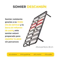Pack Colchon Descansin + Somier con patas 150 x 200 | Alta Firmeza | Silencioso