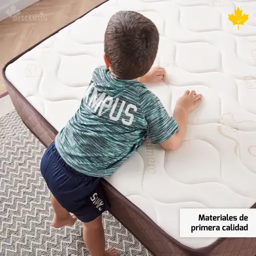 Pack Colchon + Cabecero Tapizado + Somier Descansin | 90 x 200 | Wengue