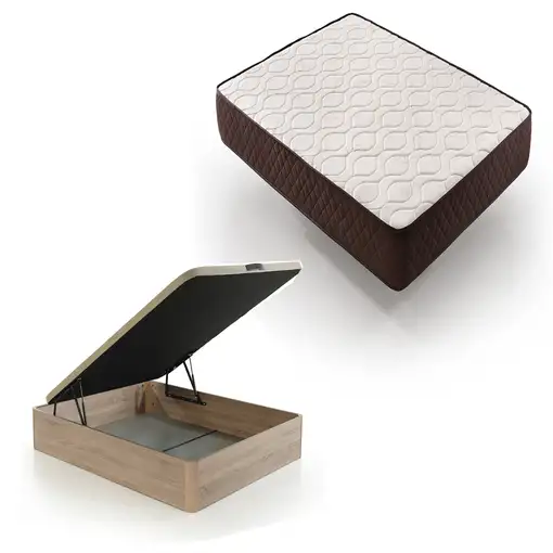 Pack Colchon Descansin + Canape Abatible 160 x 200 | Color Beis