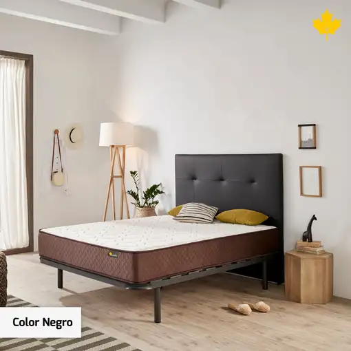 Pack Colchon + Cabecero Tapizado + Somier Descansin | 180 x 200 | Negro