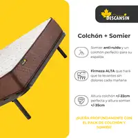 Pack Colchon Descansin + Somier con patas 105 x 190 | Alta Firmeza | Silencioso