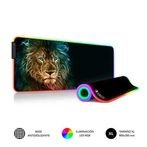 Alfombrilla Ratón Xl Con Luz Led Rgb 9 Colores León