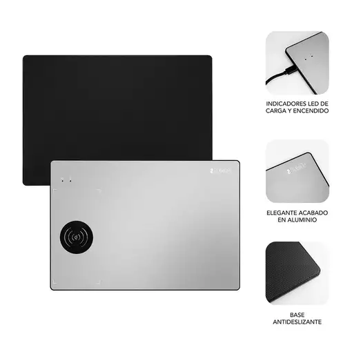 Alfombrilla Cargador Inalámbrico Aluminio Silver 10W