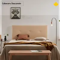 Cabecero de Cama Tapizado 180cm | Beige | Directo a suelo sin agujeros | Descansin