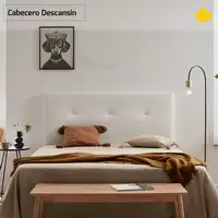 Cabecero de Cama Tapizado 150cm | Blanco | Directo a suelo sin agujeros |Descansin