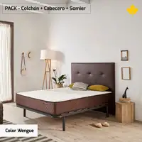 Cabecero de Cama Tapizado 160cm | Wengue | Directo a suelo sin agujeros |Descansin