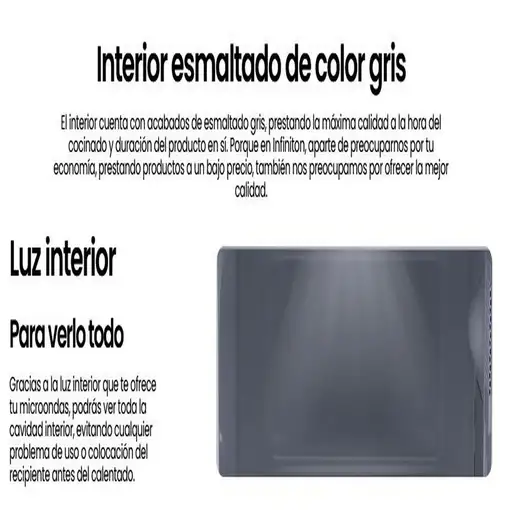 Microondas Infiniton MW-A25GG, 20 Litros, 900 W, Grill, DEFROST, Plata