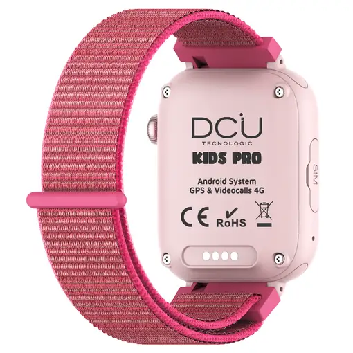 Smartwatch KIDS PRO GPS & videollamadas negro/correa tela rosa