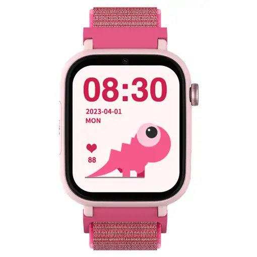 Smartwatch KIDS PRO GPS & videollamadas negro/correa tela rosa