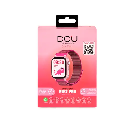 Smartwatch KIDS PRO GPS & videollamadas negro/correa tela rosa