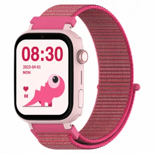 Smartwatch KIDS PRO GPS & videollamadas negro/correa tela rosa