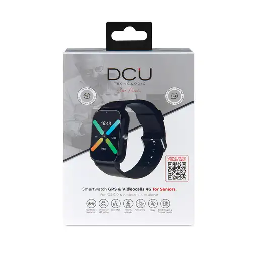 Smartwatch Sénior con GPS y Videollamadas 4G negro