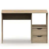 Escritorio, Mesa de Ordenador 76x115x50cm 2 Cajones, Oficina, Juvenil,Prakt Briebe