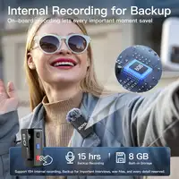 Micrófono Inalámbrico 2.4GHz Alcance 300m Grabación 8GB USB-C Lightning
