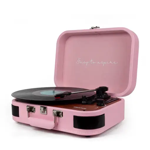 Tocadiscos Bluetooth VC600 PRIXTON Reproductor y Convertidor de Vinilos - Rosa