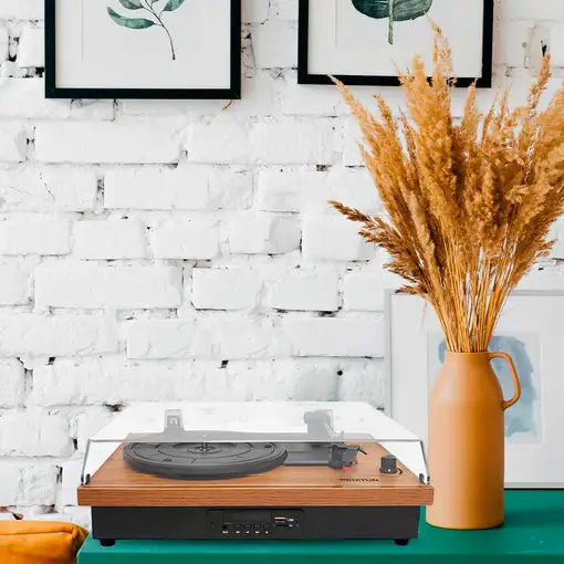 Tocadiscos Bluetooth Studio PRIXTON Reproductor y Convertidor de Vinilos - Madera