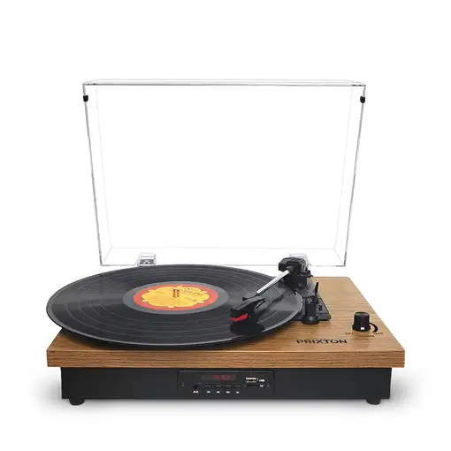 Tocadiscos Bluetooth Studio PRIXTON Reproductor y Convertidor de Vinilos - Madera