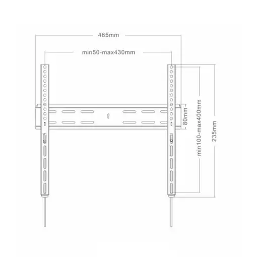 Soporte TV pared fijo 32''-55'' VESA máx. 400x400 peso máx. 55kg. DCU Tecnologic