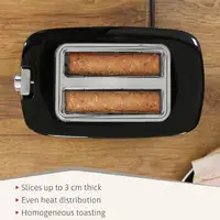 Tostadora Pan Ranura Ancha,Tostador 2 Rebanadas 7 Niveles Tostado,TA1169BLK Briebe