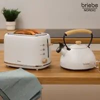 Set Tostadora Pan 2 Rebanadas + Tetera 2,3L Acero Inox,Inducción SKT1177WHT Briebe