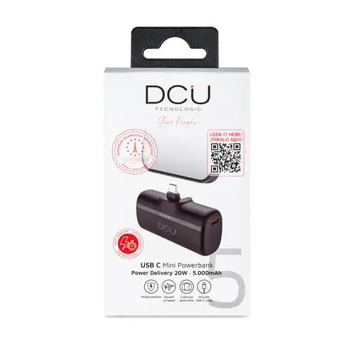 Mini Batería externa de 5.000mAh con conector USB-C plegable 20W