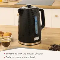 Elegance Hervidor Agua Eléctrico 1,7L Inalámbrico Libre BPA Negro KT1168BLK BRIEBE