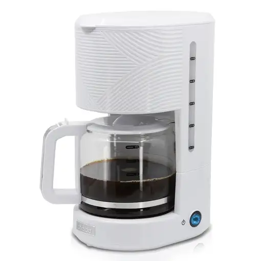 Cafetera Goteo 10 Tazas Máquina Café Filtro Reutilizable, 1,25 L, CM1171WHT Briebe