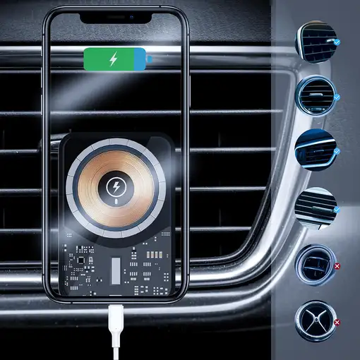 Cargador Soporte de Coche Inalámbrico Klack Rotación 360°,
