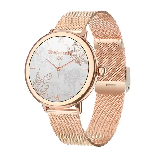 Smartwatch Klack para Mujer de Lujo Pantalla Amoled Llamadas Bluetooth Rosa